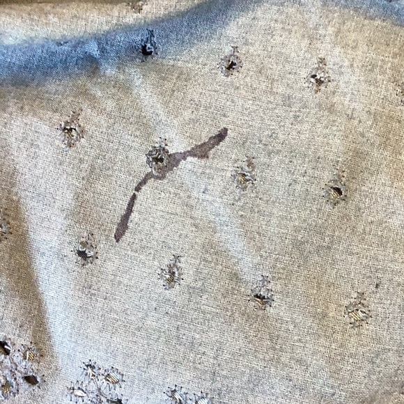 FINAL SALE PRICE King Size Gray Eyelet Scallop Edge Dust Ruffle - Picture 6 of 6